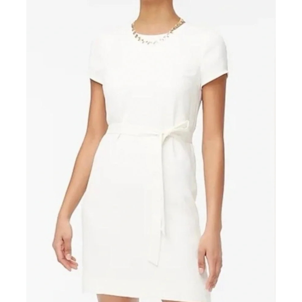 J.Crew Re-Imagined White Shift Dress Short Sleeve Size 4